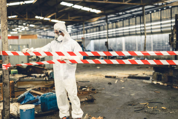 Professional Sewage Cleanup technician working in Castalian Springs, TN